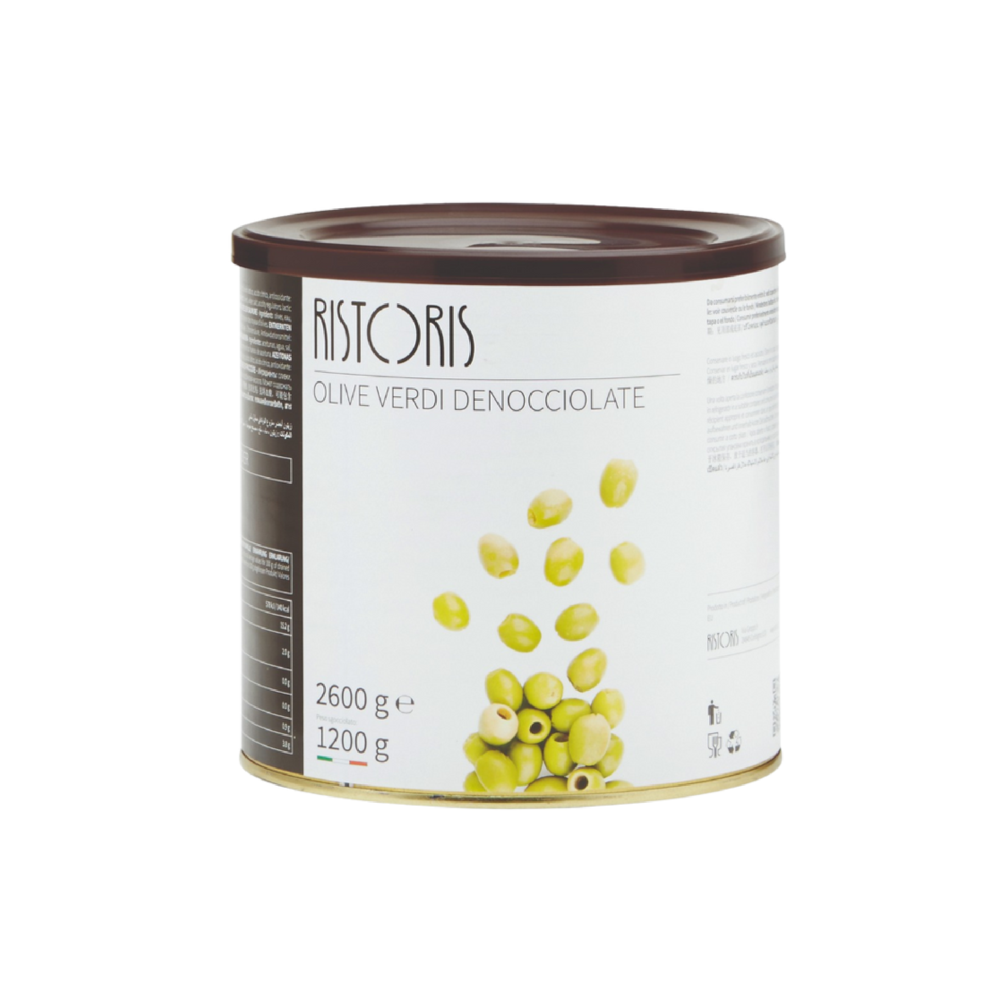 Ristoris - Aceitunas Verdes Deshuesadas (Olive Verdi Denocc.) Lata - 2,4kg